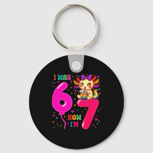 Was six seven 6 7 axolotl 67 meme 7th birthday key ring