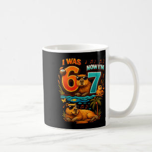 Was six seven 6 7 capybara 67 meme 7th birthday coffee mug