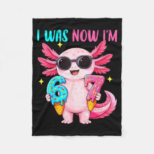 Was six seven axolotl ice cream drip 7th birthday fleece blanket