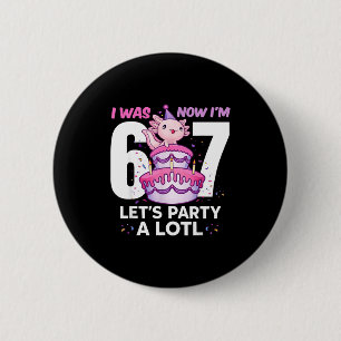 Was six seven cute axolotl 7th birthday 6 7 kids cm round badge