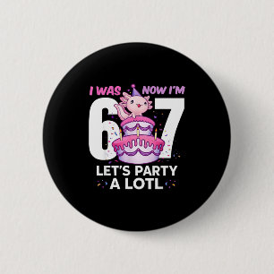 Was six seven cute axolotl 7th birthday 6 7 kids cm round badge