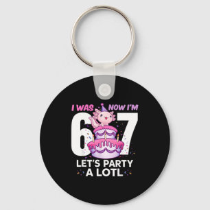 Was six seven cute axolotl 7th birthday 6 7 kids key ring