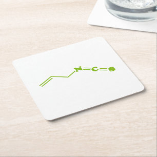 Wasabi Allyl Isothiocyanate Molecular Formula Square Paper Coaster