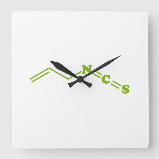 Wasabi Allyl Isothiocyanate Molecular Formula Square Wall Clock (Front)