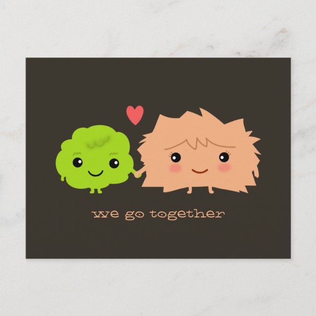 Wasabi and Ginger Go Together - Kawaii Design Postcard (Front)