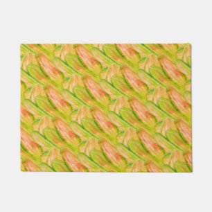 Wasabi Green Earthy Art Abstract Floral Doormat