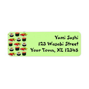 Wasabi Green Sushi Return Address Label