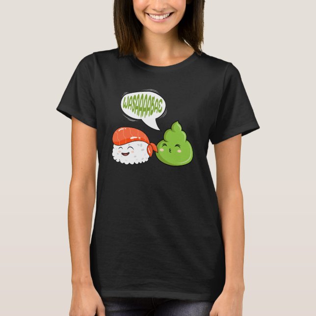 Wasabi Salmon Sushi Japanese Horseradish Paste Con T-Shirt (Front)