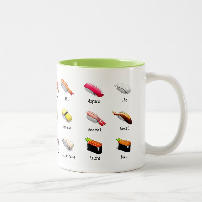 Wasabi sushi Japanese cute food Two-Tone Coffee Mug (Right)