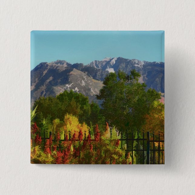 Wasatch Mountain Autumn In Utah 15 Cm Square Badge (Front)