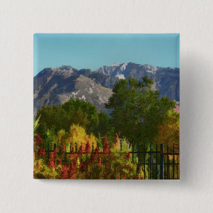 Wasatch Mountain Autumn In Utah 15 Cm Square Badge