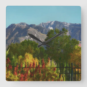 Wasatch Mountain Autumn In Utah Square Wall Clock