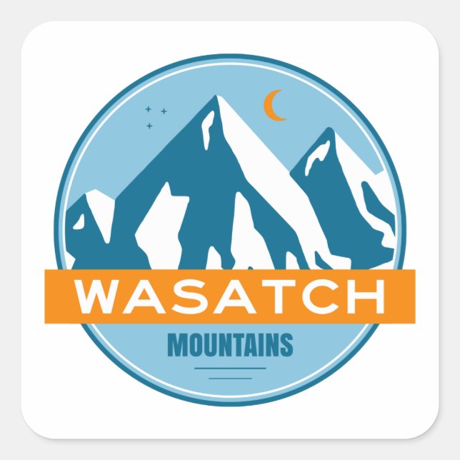 Wasatch Mountains Utah Square Sticker (Front)