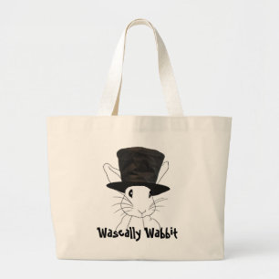 Wascally Wabbit Custom Text Double Sided Large Tote Bag