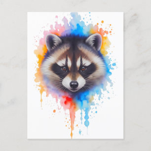 Waschbär postcard