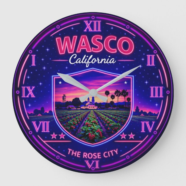 Wasco California Agricultural Fields  Large Clock (Front)
