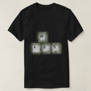 WASD Gamer Grunge Keyboard Design T-Shirt