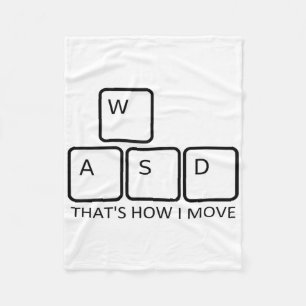 Wasd Gaming Design - Iconic Pc Gamer Keyboard Grap Fleece Blanket