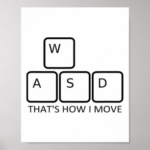 Wasd Gaming Design - Iconic Pc Gamer Keyboard Grap Poster