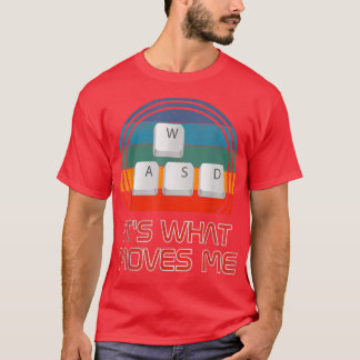 WASD Its What Moves Me Video Gaming Boys Men Vinta T-Shirt