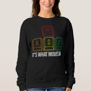 Wasd Pc Gamer Computer Video Games Gaming Boys Men Sweatshirt
