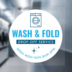 Wash and Fold Service Laundry Dry Cleaners Blue