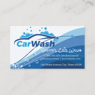 Wash   Auto Car Care   Soap Bubbles Business Card