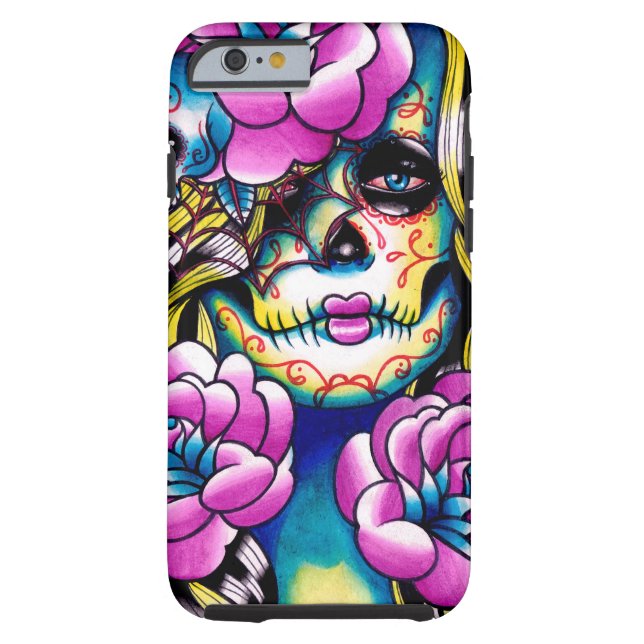 Wash Away Sugar Skull Girl Case-Mate iPhone Case (Back)
