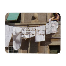 Wash day, Trastevere, Italy Flexible Photo Magnet