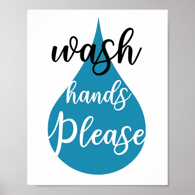 Wash hands bathroom poster (Front)