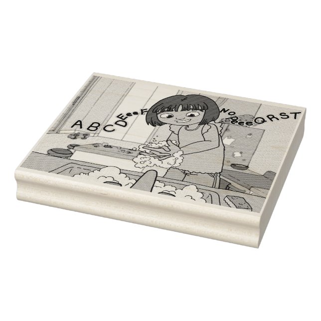 Wash Hands Rubber Stamp (Stamp)