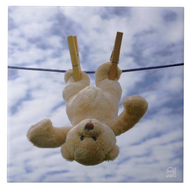 Wash line with cubob boar hanging to dry. ceramic tile (Front)