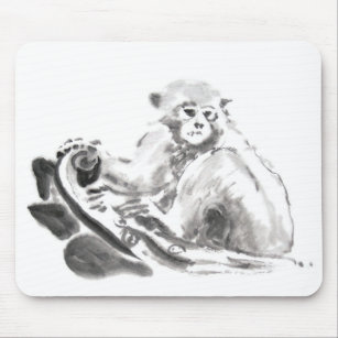 Wash Painting Monkey Year Zodiac Mousepad