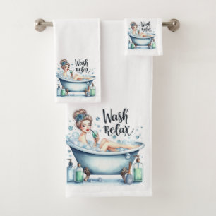 Wash Relax Bubble Bath Towel Set