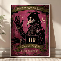 Wash Thy Hands Plague Doctor Funny Bathroom