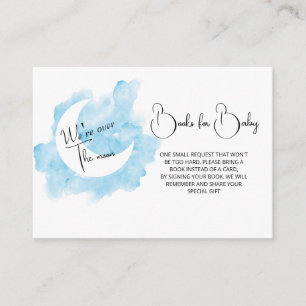 Wash Watercolor Over the Moon Books for Baby Enclosure Card
