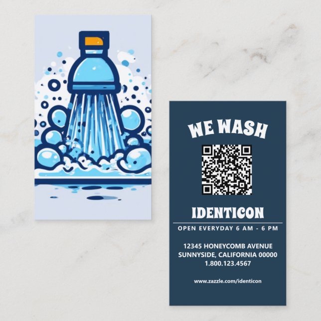WASH with QR code Business Card (Front/Back)