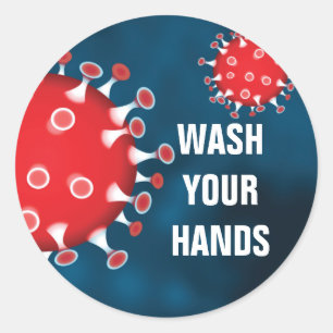 Wash Your Hands Classic Round Sticker