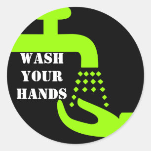 Wash Your Hands Classic Round Sticker