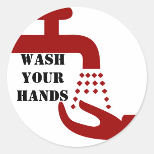 Wash Your Hands Classic Round Sticker