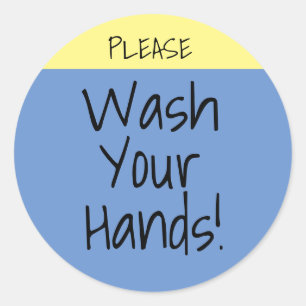 Wash Your Hands Custom Text Classic Round Sticker