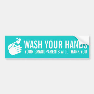 Wash Your Hands - GRANDPARENTS Coronavirus & Flu Bumper Sticker