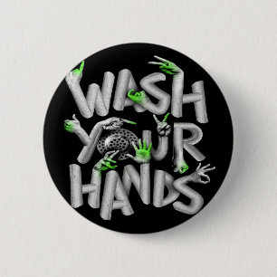 Wash Your Hands Hygiene Germs 6 Cm Round Badge