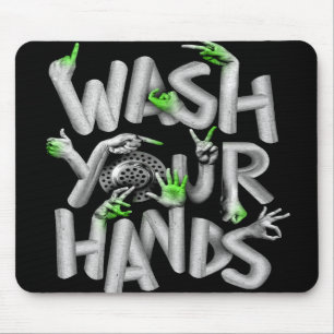 Wash Your Hands Hygiene Germs Mouse Pad