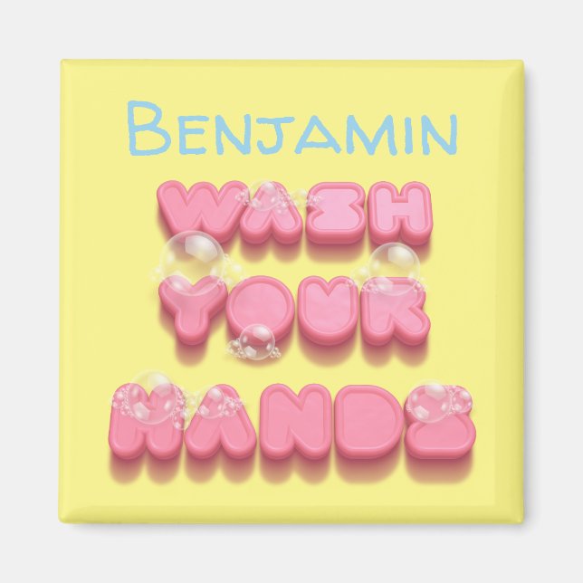 Wash your hands hygiene reminder magnet (Front)
