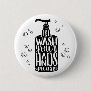Wash Your Hands Please 6 Cm Round Badge