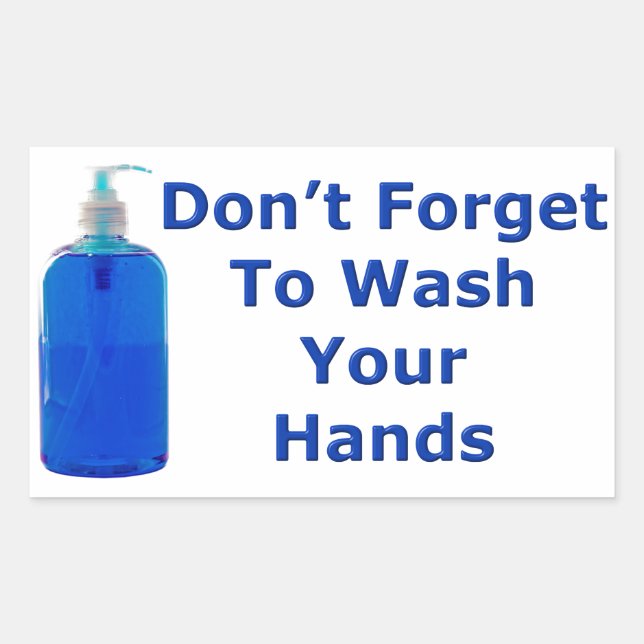 Wash Your Hands Rectangular Sticker (Front)