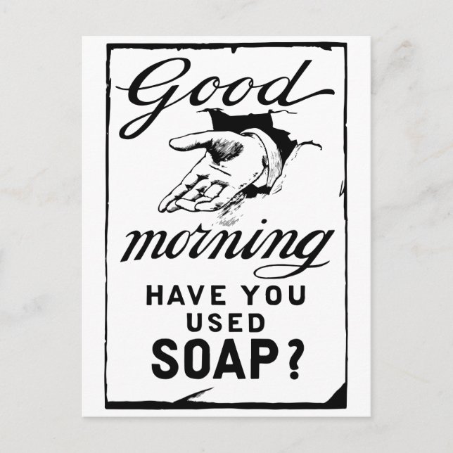 wash your hands- retro hygiene ad postcard (Front)