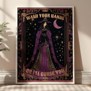 Wash Your Hands Tarot Card Witchy Bathroom Poster