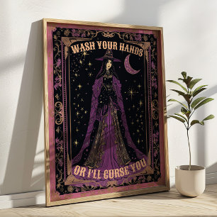 Wash Your Hands Tarot Card Witchy Bathroom  Poster